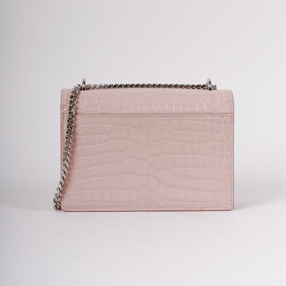 Saint Laurent Powder Pink Croc Sunset Bag - Picture 2 of 7